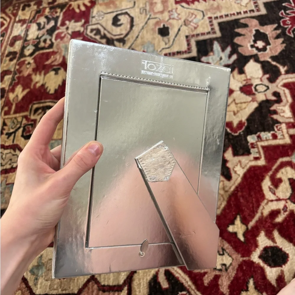 Tozai 5x7 Calf Hair Gray and Silver Picture Frame